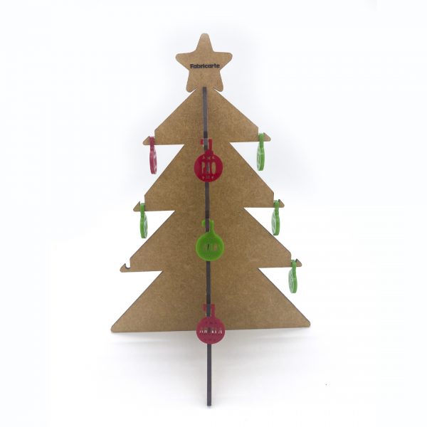 Mini Árbol de navidad de madera mdf con bambalinas de acrílico