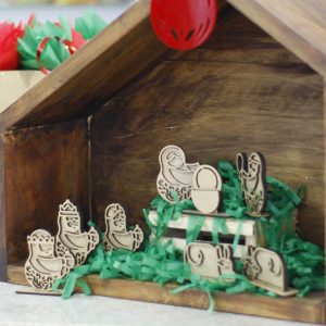 Pesebre de madera mdf para decorar