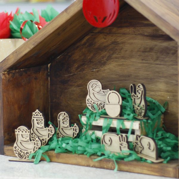 Pesebre de madera mdf para decorar