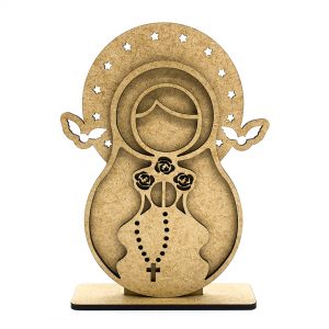 Virgen de la Rosa Mística de madera mdf