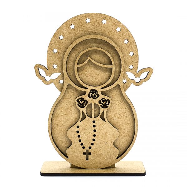 Virgen de la Rosa Mística de madera mdf