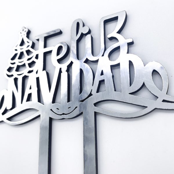 Toppers con temática de navidad de madera mdf con vinil