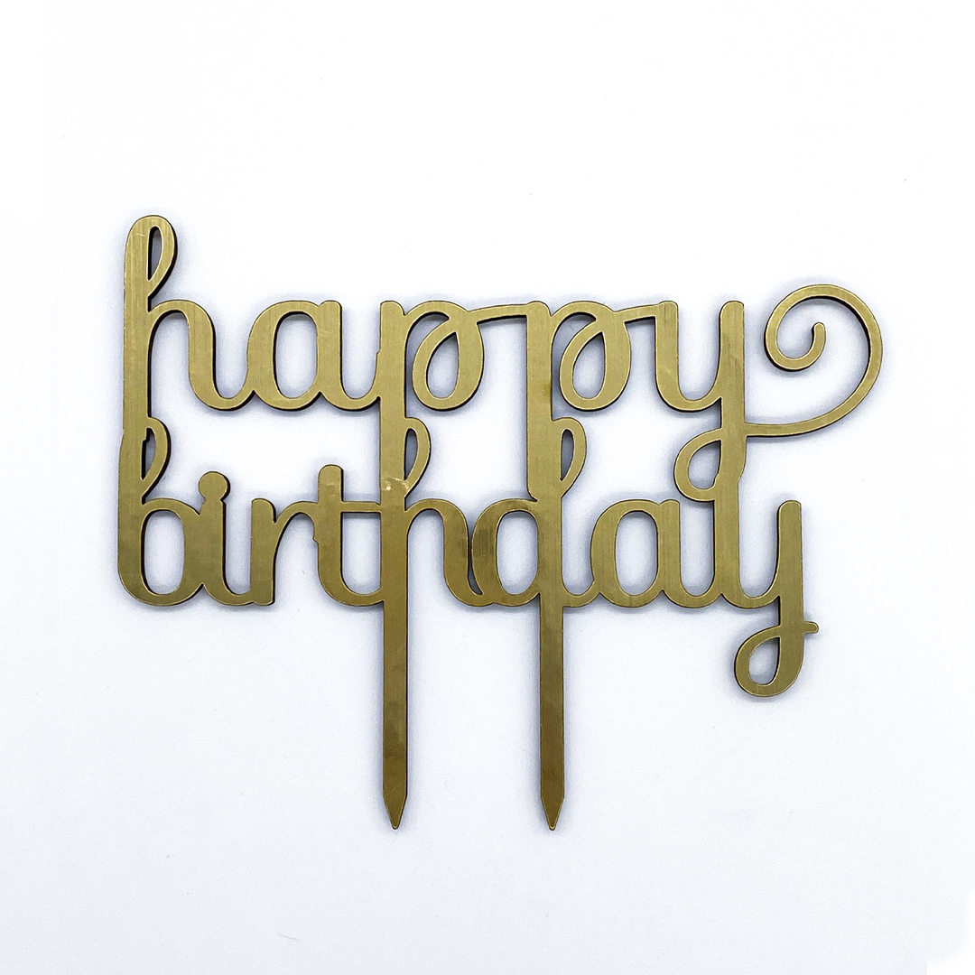 Toppers happy birthday tornasol de madera mdf