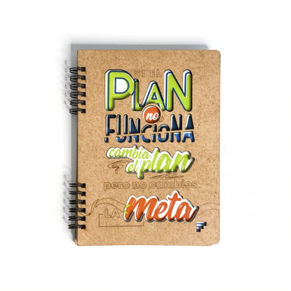 Libreta de mdf con frase motivadora