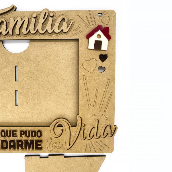 Portarretrato familiar de madera mdf personalizado