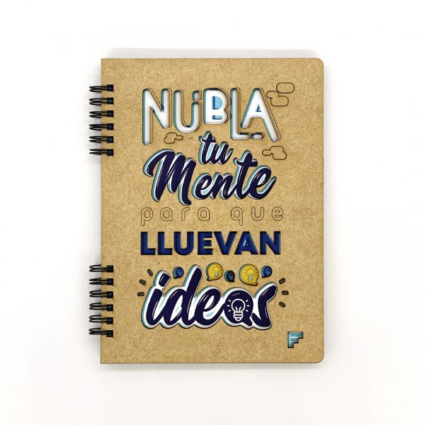 Libreta de mdf con frase motivadora