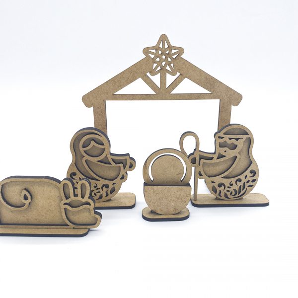 Pesebre de madera mdf para decorar