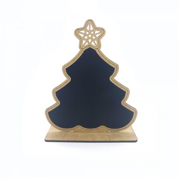 Pizarra de madera mdf con forma de árbol de navidad