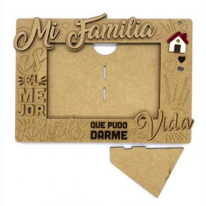 Portarretrato familiar de madera mdf personalizado