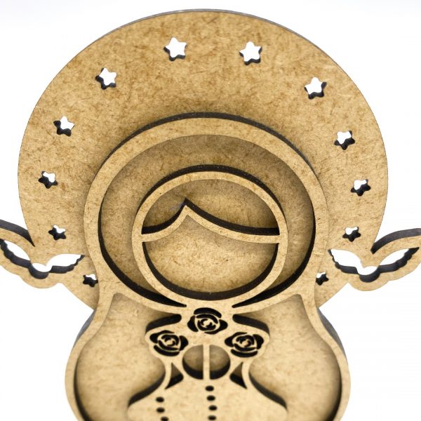 Virgen de la Rosa Mística de madera mdf