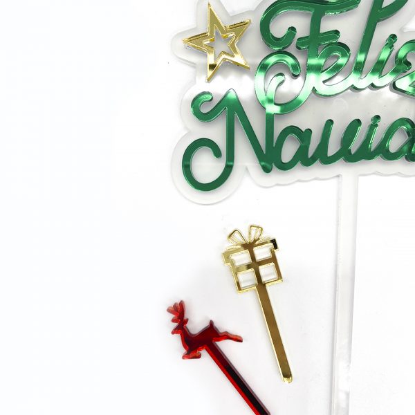 Toppers feliz navidad de Acrílico hielo personalizado